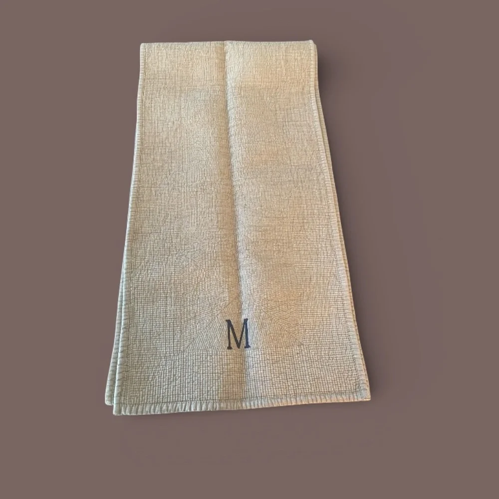 RH Belgian Linen Monogramed Table Runner